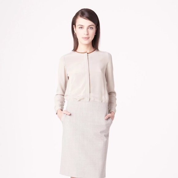 MM Lafleur Dresses & Skirts - MM Lafleur Silk Pechce Dress in Dove - Size 2